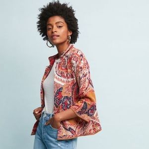 Anthropologie Paisley Intarsia Blazer